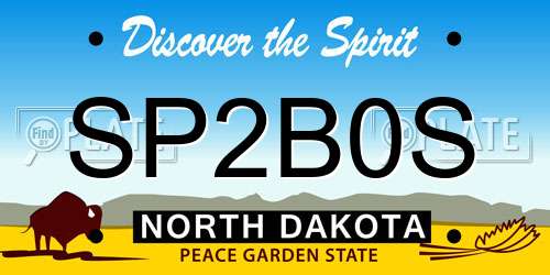 SP2B0S North Dakota License Plate