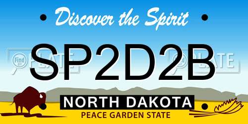 SP2D2B North Dakota License Plate