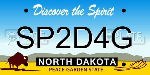 SP2D4G North Dakota License Plate