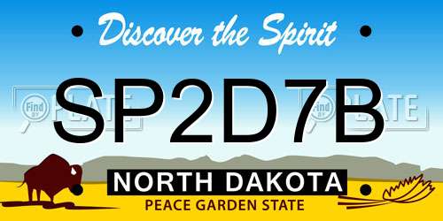 SP2D7B North Dakota License Plate
