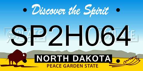 SP2H064 North Dakota License Plate