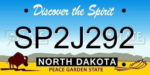 SP2J292 North Dakota License Plate