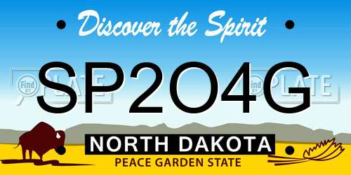 SP2O4G North Dakota License Plate