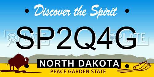 SP2Q4G North Dakota License Plate