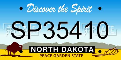 SP35410 North Dakota License Plate
