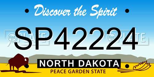 SP42224 North Dakota License Plate