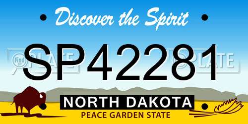 SP42281 North Dakota License Plate