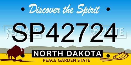 SP42724 North Dakota License Plate