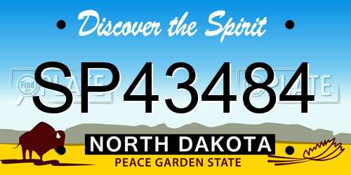 SP43484 North Dakota License Plate