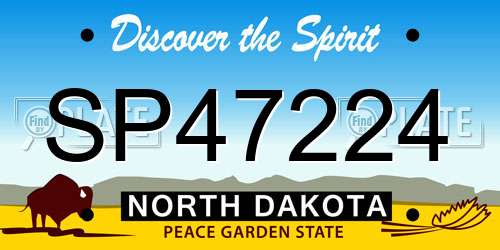 SP47224 North Dakota License Plate