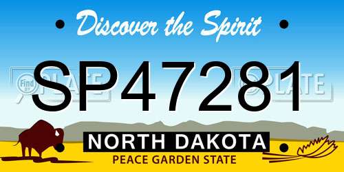 SP47281 North Dakota License Plate