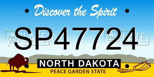 SP47724 North Dakota License Plate