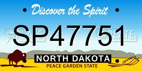 SP47751 North Dakota License Plate