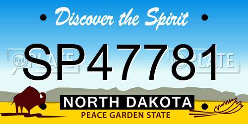 SP47781 North Dakota License Plate