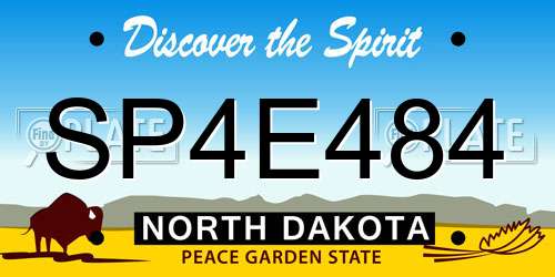 SP4E484 North Dakota License Plate