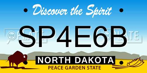 SP4E6B North Dakota License Plate