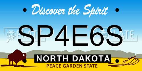SP4E6S North Dakota License Plate
