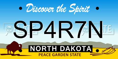 SP4R7N North Dakota License Plate