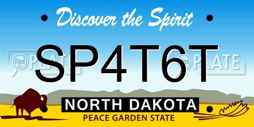 SP4T6T North Dakota License Plate