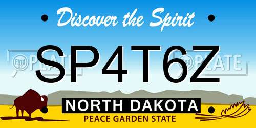 SP4T6Z North Dakota License Plate