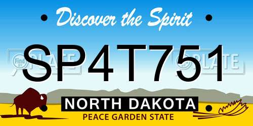 SP4T751 North Dakota License Plate