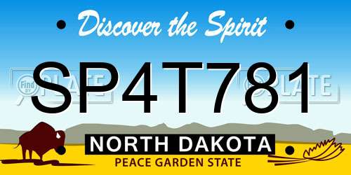 SP4T781 North Dakota License Plate