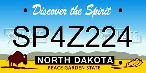 SP4Z224 North Dakota License Plate