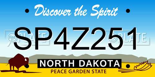 SP4Z251 North Dakota License Plate