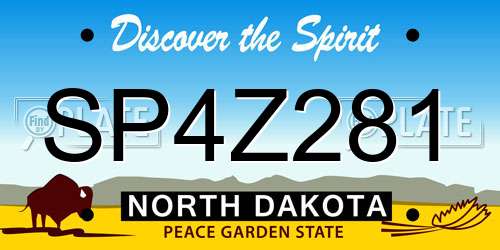 SP4Z281 North Dakota License Plate