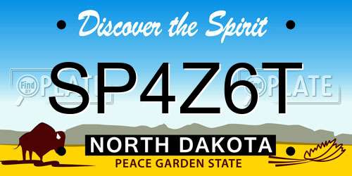 SP4Z6T North Dakota License Plate
