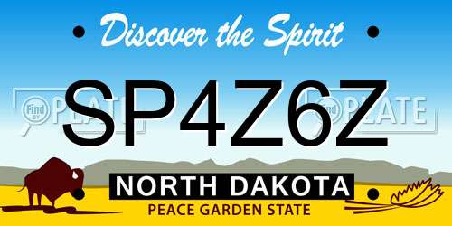 SP4Z6Z North Dakota License Plate
