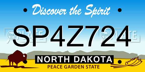 SP4Z724 North Dakota License Plate
