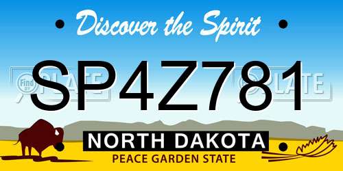 SP4Z781 North Dakota License Plate