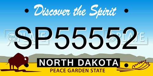 SP55552 North Dakota License Plate