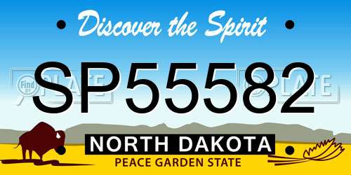 SP55582 North Dakota License Plate