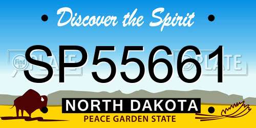 SP55661 North Dakota License Plate
