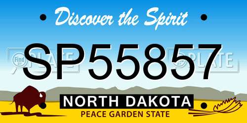 SP55857 North Dakota License Plate