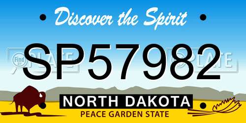 SP57982 North Dakota License Plate