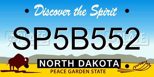SP5B552 North Dakota License Plate