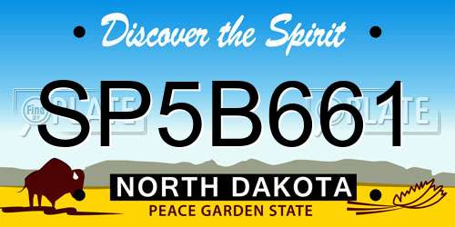 SP5B661 North Dakota License Plate