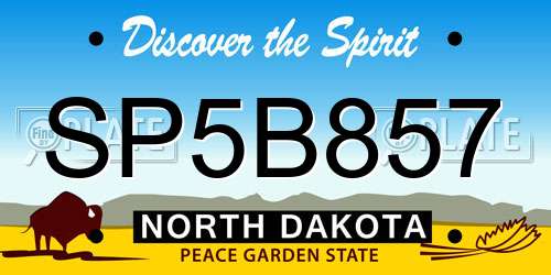 SP5B857 North Dakota License Plate