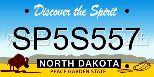 SP5S557 North Dakota License Plate