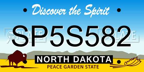 SP5S582 North Dakota License Plate
