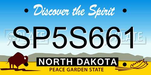 SP5S661 North Dakota License Plate
