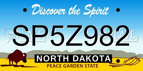 SP5Z982 North Dakota License Plate