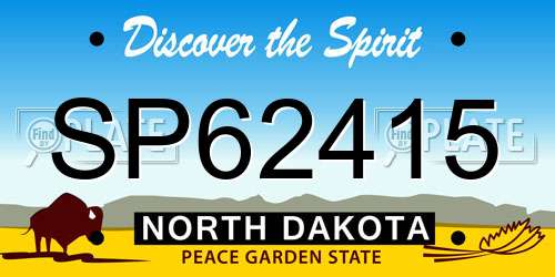 SP62415 North Dakota License Plate