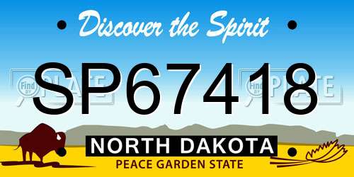 SP67418 North Dakota License Plate