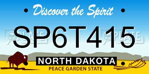 SP6T415 North Dakota License Plate