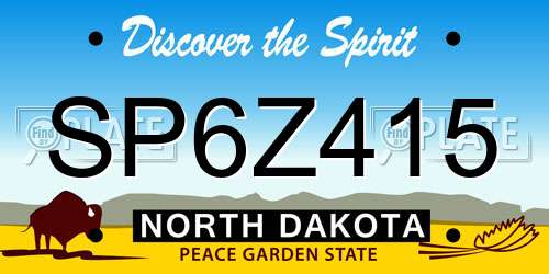 SP6Z415 North Dakota License Plate