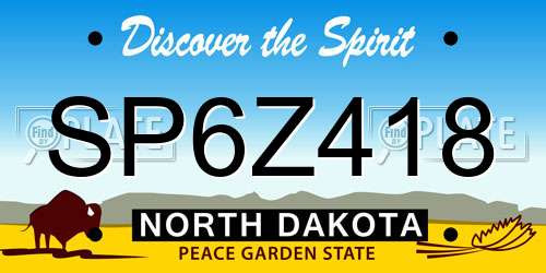 SP6Z418 North Dakota License Plate